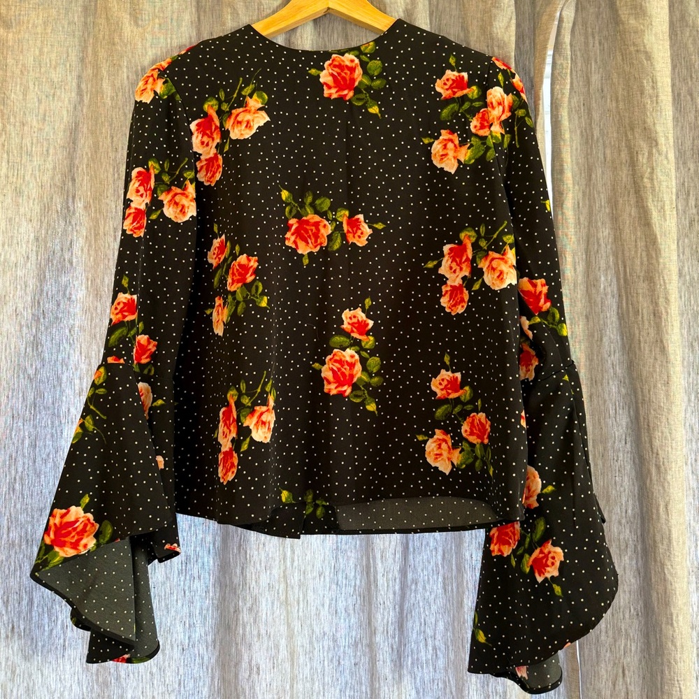 Catherine Malandrino Black Blouse, Button up Back, Size S